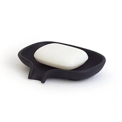 Image of bosign Soft Soap Dish with Drain Silicone Black 1