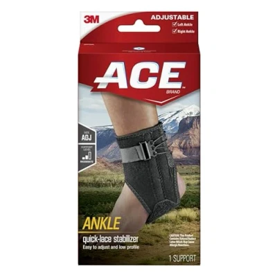 Image of ACE Brand Ankle Brace with Side Stabilizers, America&#039;s Most Trusted of Braces and Supports, Money Back Satisfaction Guarantee