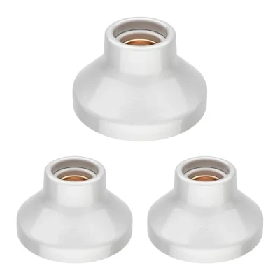 Image of ledscom.de 3 pieces ceiling light/lamp holder ELEKTRA, porcelain, white glossy, 1x E27 max. 300W