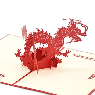 Image of Medigy 3D Pop Up Congratulations Greeting Card for Most Occastions,Three dimensional, The Chinese Dragon