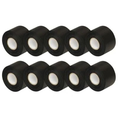 Image of Gocableties Black Wide Electrical Tape, 50mm x 33m, 2&quot; Strong Self Adhesive PVC Insulation Tape for Insulating, Repairing and Protecting Wires, 12 Rolls