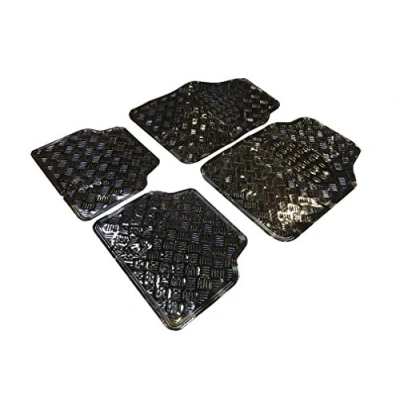 Image of Xtremeauto Black Shiny AluFor Minium Effect Rubber Non Slip Car Floor Mats 107, 108, 109, 207, 208, 307, 308, 309, 408, 409, 508, 509, 2008, 3008, 5008 SW