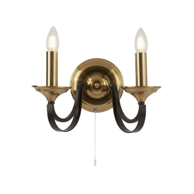 Image of Searchlight Lighting Belfry 2 Light Candle Wall Dark Bronze, Brown, E14