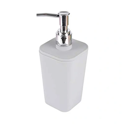 Image of Douceur d&#039;Intérieur Soap Dispenser 7.3 x 18 cm Plain Plastic Soft Touch Vitamin Light Grey, Acrylonitrile Butadiene Styrene (ABS)