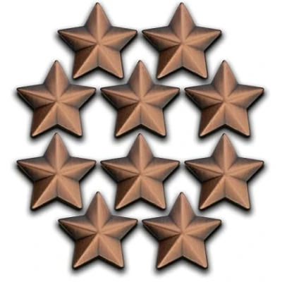 Image of 3D Star Badge Lapel Pin 10 Pack (Bronze)