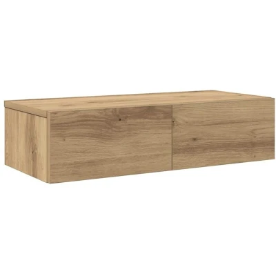 Image of vidaXL Wall Shelf with Drawers Engineered Wood, Artisian Oak 60x26.5x15 cm, Bedroom/Living Room Storage