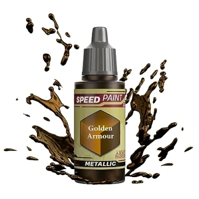 Image of The Army Painter Speedpaint 2.0 Golden Armour Metallic, Single Acrylic Non Toxic Paint, One coat Contrast Painting Solution for Fantasy Tabletop Miniatures, 18ml