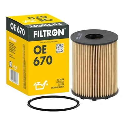 Image of 6000633302, 6001073250, 71765460, 71773176, 73500049 Oil Filter FILTRON OE 670 Insert FIAT: 500 Hatchback, Panda II 500X
