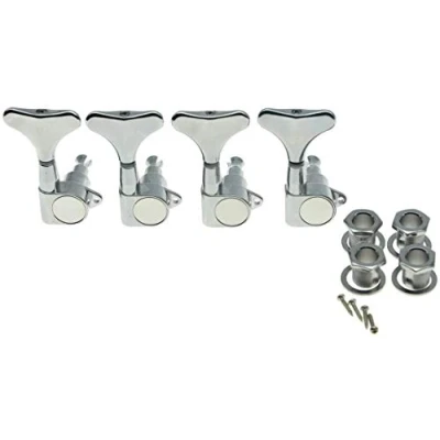 Image of Dopro Chrome Right Handed Sealed Bass Tuners Tuning Pegs Keys 4 String Guitar Machine Heads