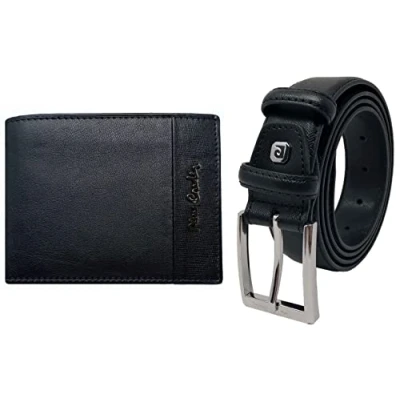 Image of Pierre Cardin Men&#039;s Gift Set, Leather Belt and Wallet Wallet, boy, Slim