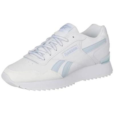 Image of Reebok Women&#039;s Glide Ripple Clip Sneaker, FTWR White/Feel Good Blue F23 R/Pure Grey 1, 3 UK