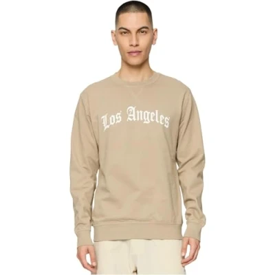 Image of Mister Tee LOS Angeles Wording Crewneck Sweatshirt, Men&#039;s, Size: Medium, Darksand