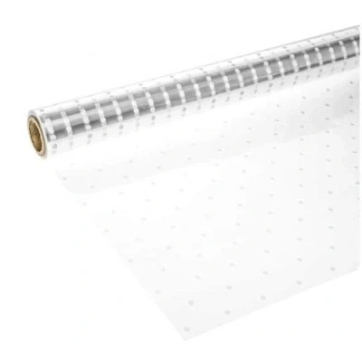 Image of 80cm Wide Clear Cellophane Polka Dot Film Roll Gift Wrap Dotty Acetate Celophane (10M Folded)