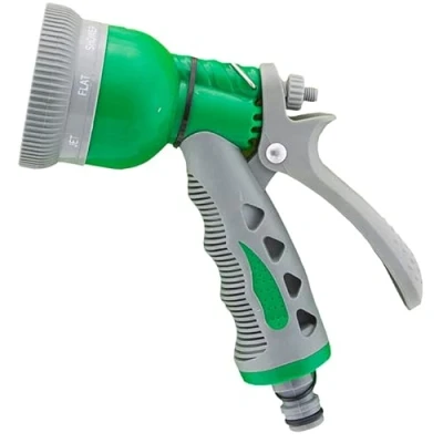 Image of 8 DIAL Garden Hose Pipe Spray Gun Soft Grip Handle Multi Pattern Water Sprayer