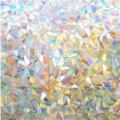 Image of rabbitgoo Rainbow Window Film Privacy for Glass Windows, Decorative Stickers Privacy, Static Cling Self Adhesive Vinyl 60x200cm
