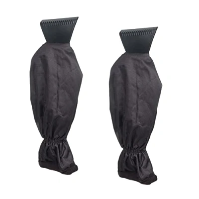 Image of Invero Set of 2 Ice Scraper De Icer Tool with Waterproof Glove Lined Thick Fleece for Cars, Vans and Pick Up Trucks will Scrape Frost, Snow from Windscreens Side Windows