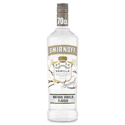 Image of Smirnoff Vanilla Flavoured Vodka 37.5% vol 70cl Made with Flavours &amp; No. 21 Sweet Creamy Enjoy Chilled in Drinks or a Cocktail