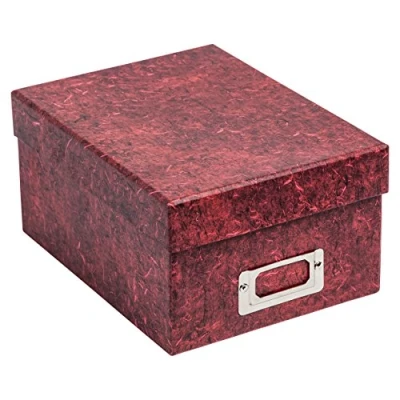 Image of The Photo Album Company Storage Box Holds 700 Photographs Red for 4x6 Pictures ALBOX700RED