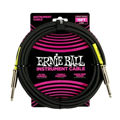 Image of Ernie Ball 15&#039; Straight/Straight Instrument Cable Black