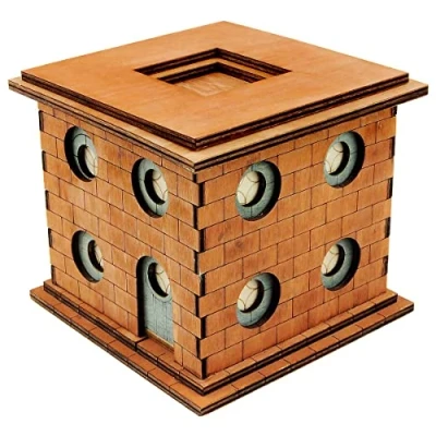 Image of Logica Puzzles art. The Artists&#039; Workshop Brain Teaser in Wood Secrete Box Difficulty 5/6 Incredible Leonardo da Vinci Collection
