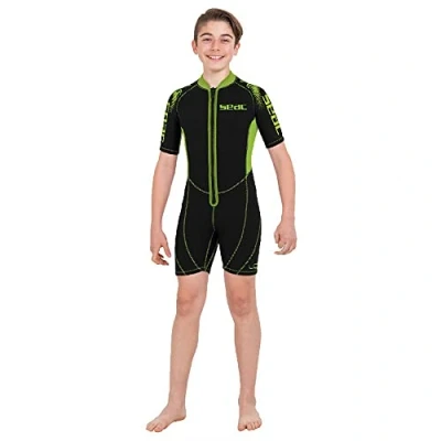 Image of Seac Look Kid, Short Wetsuit for Snorkelling, Diving and Water Activities Kids, 2.5 mm Neoprene