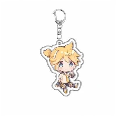 Image of SXYNIO Sekai Acrylic Keychain 6pcs Set Cute HatsuNe MK,Kagamine Rin,Kagamine Len,Megurine Luka Figure Pendant Keyrings Key Accessories Cell Phone Bag Decoration Cos Props (F)