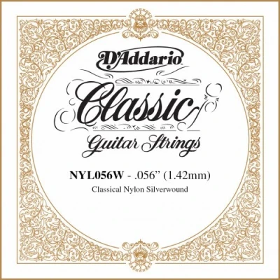 Image of D&#039;Addario NYL056W .056 Silver Plated Copper Single String for Classical Guitar
