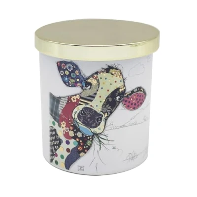 Image of L &amp; P Home Gifts Kooks Cow Candle Gift Beautiful for Women Men Designed by Bug Art Lovely All Occasions Luxury Décor Office