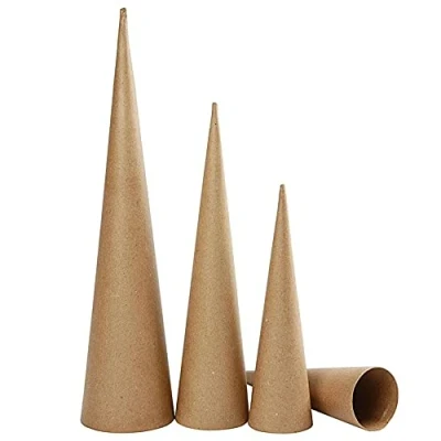 Image of Crafty Capers 3 Assorted Paper Mache Cones to Decorate 30, 40 &amp; 50cm Tall Papier
