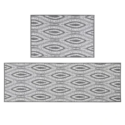 Image of JVL Harmony Machine Washable Entrance Doormat and Runner Set Eyes