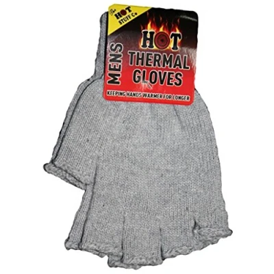 Image of Jean Junction Mens Fingerless Thermal Gloves One Size Fits All Mixed Colours (Grey)