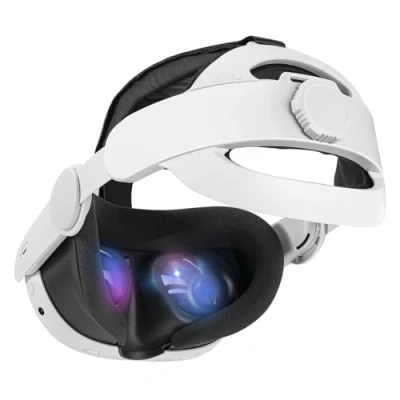 Image of TiMOVO Head Strap for Oculus Meta Quest 3, Replacement Elite 3 with Comfortable Cushion Pad &amp; Enhanced Support, VR Accessories Detachable Adjustable Strap, White