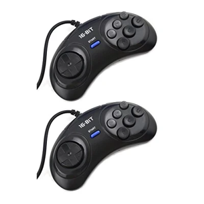 Image of Twin Pack: 16 Bit Sega Mega Drive/Genesis Replacement Controller (Electronic Games)