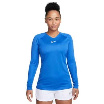 Image of NIKE AV2610 463 Dri FIT Park First Layer T Shirt Women&#039;s Royal Blue/White Size L
