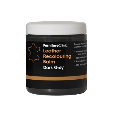 Image of Furniture Clinic Leather Recolouring Balm Colour Restorer for Sofas, Repair Faded &amp; Scratched Upholstery, Car Seats, Shoes and Clothing 16 Colours (Dark Grey)