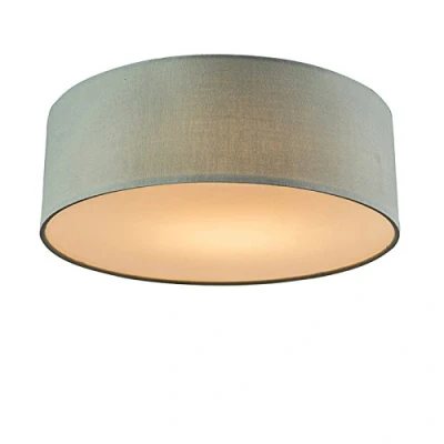 Image of Qazqa Ceiling Lamp I Flush Light Green 30 cm incl. LED Drum Modern Module 1 Fabric Suitable for Living Room Kitchen Bedroom