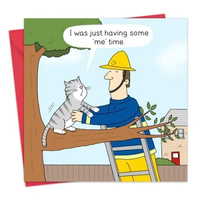 Image of Twizler Funny Cat Birthday Card Blank Inside for Men or Women Mum Dad Happy Humour Him Her Anniversary Husband Wife