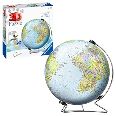 Image of Ravensburger World Globe on a V Stand 3D Jigsaw Puzzle for Adults and Kids Age 10 Years Up 550 Pieces No Glue Required
