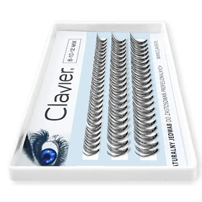 Image of Clavier Artificial lashes in tufts C Curl Classic 10 real silk eyelash Different lengths from 8 to 15 mm Natural looking, for a multidimensional effect
