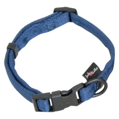 Image of JACK AND VANILLA, Comfort Tube Nylon Dog Collar, Blue, Size 12 mm x 23 36 cm