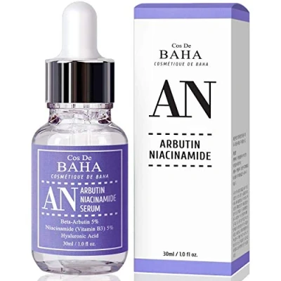 Image of Cos de BAHA Niacinamide 5% + Arbutin Serum with Hyaluronic Acid Diminishes Acne Treating Pigmentations Age Spots, 1oz (30ml)