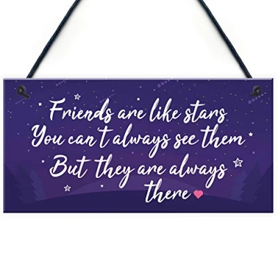 Image of RED OCEAN Friendship Gift Friends Are Like Stars Hanging Plaque Birthday For FRIEND Thank You Sign