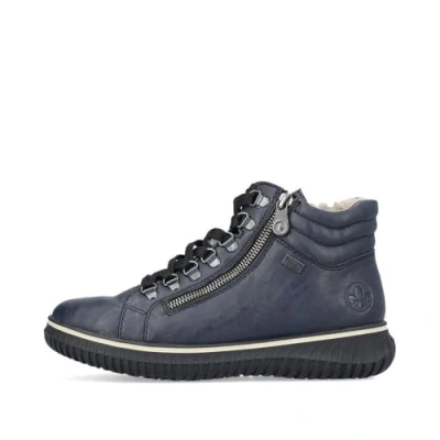Image of Rieker Cordula 74233 navy blue twin zip sneaker boots (Navy, UK Footwear Size System, Adult, Women, Numeric, Medium, 6.5)