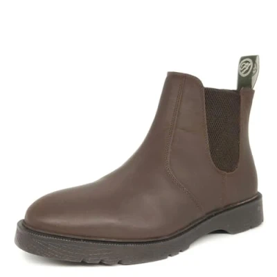 Image of Frank James Rockingham Leather Dark Brown Mens Chelsea Boots Size UK 11