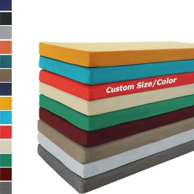 Image of Hruile Customized Size Shapes Bay Window Kitchen Seat Pads, Waterproof Garden Patio Bench Cushions, Wooden Sofa Cushions for Swing Dining Furniture Outdoor/Indoor(5cm thick)