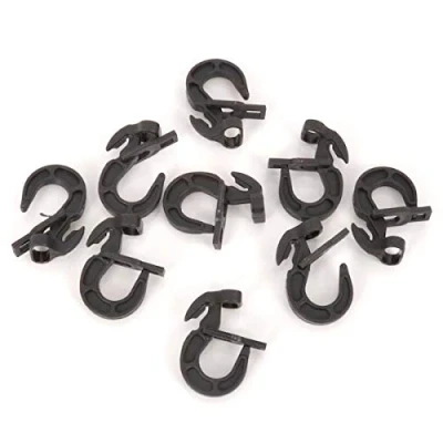 Image of Everlasto Plastic Easy Fix Hooks for 8 &amp; 10mm Bungee Cord (Pack of 10, 100) (10 PACK)