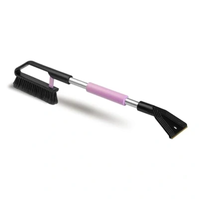 Image of ToM PaR Brush and Scraper, 2 in 1 Snow Ice Ergonomic, Cover of the Handle, Scratches No Car Windows, Cold Resistant Plastic, Length: 70 cm, Pink