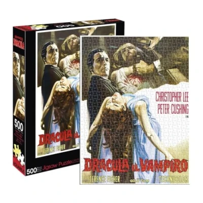 Image of AQUARIUS Hammer Dracula Puzzle (500 Piece Jigsaw Puzzle) Glare Free Precision Fit Virtually No Dust Officially Licensed Merchandise &amp; Collectibles 14x19 Inches