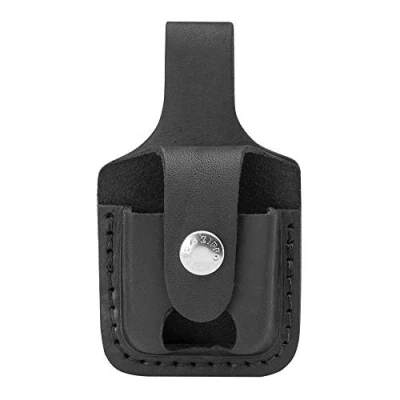 Image of Zippo Leather Pouch With Loop Open Black
