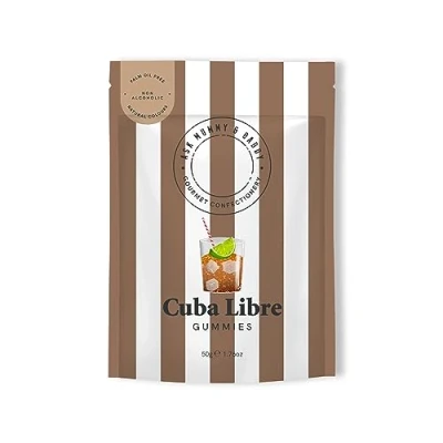 Image of Ask Mummy &amp; Daddy Cuba Libre Cocktail Gummies 50g Pouch Chewy Gourmet Jellies Palm Oil Free and Alcohol